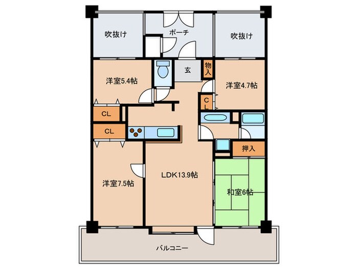 テングッﾄﾞ高取の物件間取画像