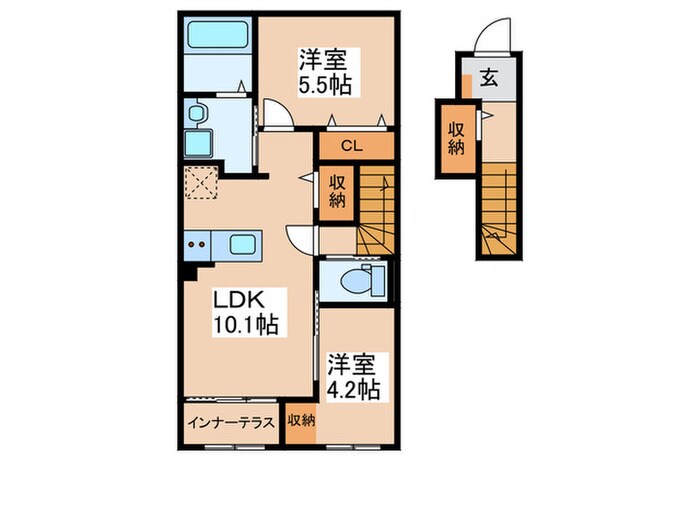 WISTARIA 　筑紫Aの物件間取画像