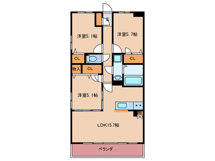 仮）プレアＬ河東Aの物件間取画像