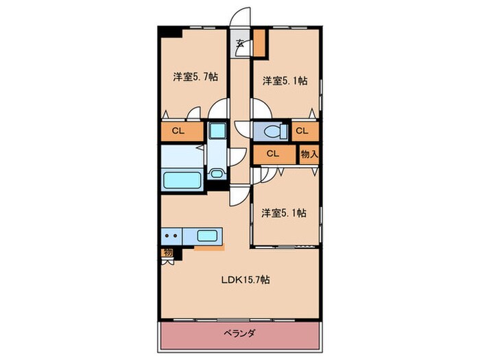 仮)プレアL河東C棟の物件間取画像