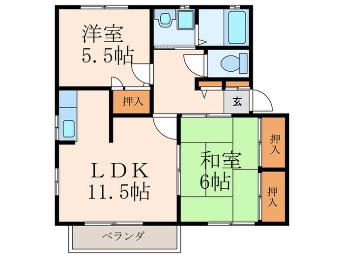 ユニゾンＫ Ｂ棟の物件間取画像