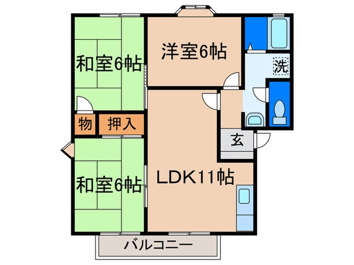 パ－クハイツ南王子Ｆの物件間取画像