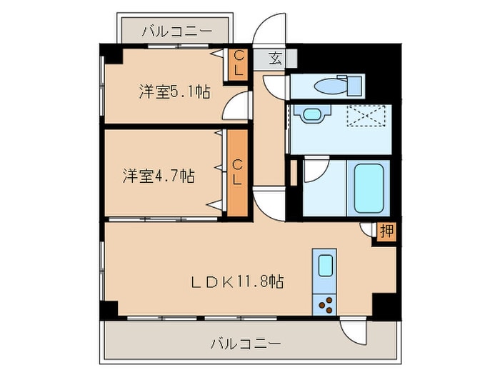 ブルーミングテラス東郷駅前の物件間取画像