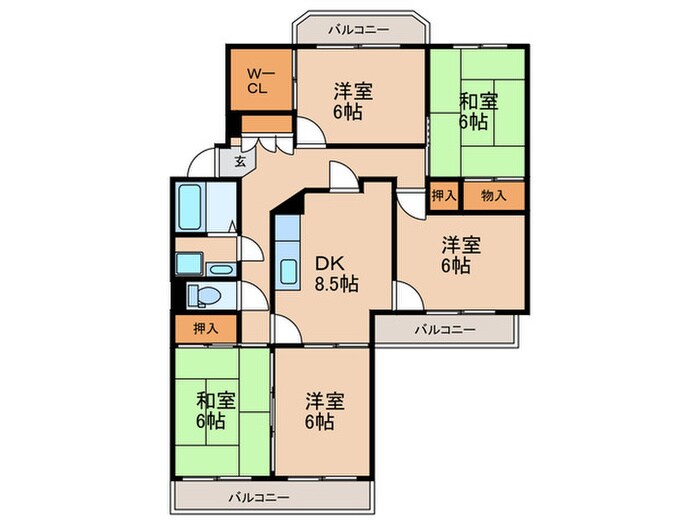 ロイヤルハイツ清水（３０２）の物件間取画像