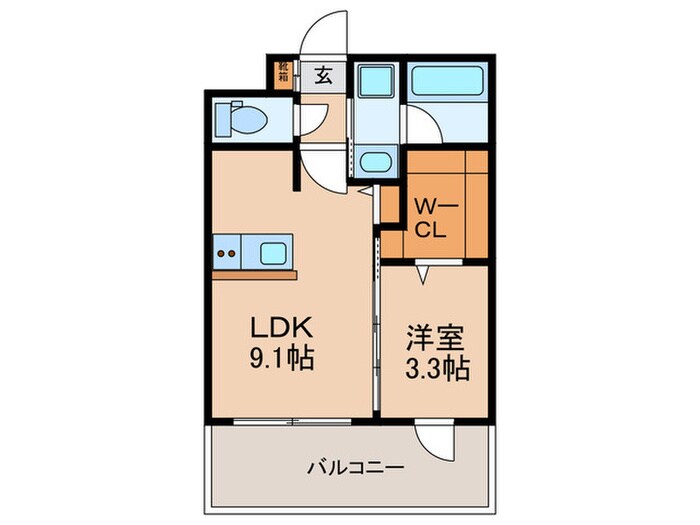 警固ビューアパートメントの物件間取画像