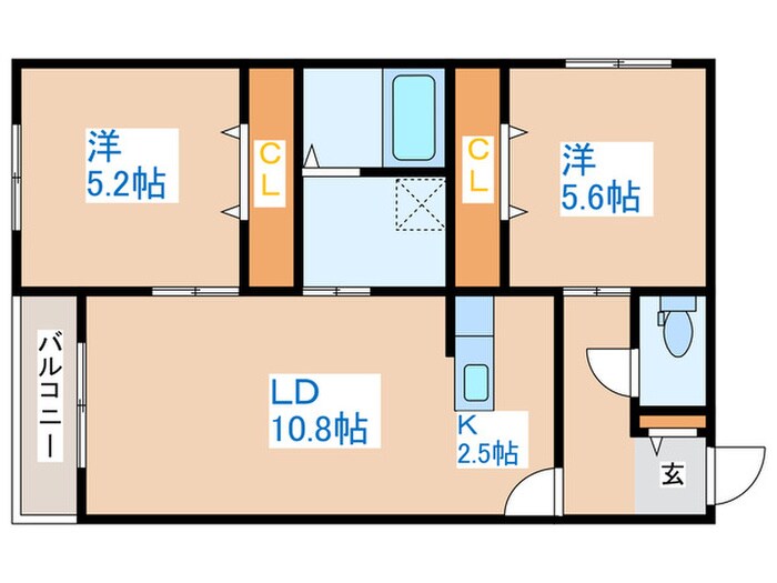 cortile曙Bの物件間取画像