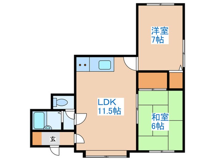 West．ｈｉｌｌ西の丘８．１４の物件間取画像