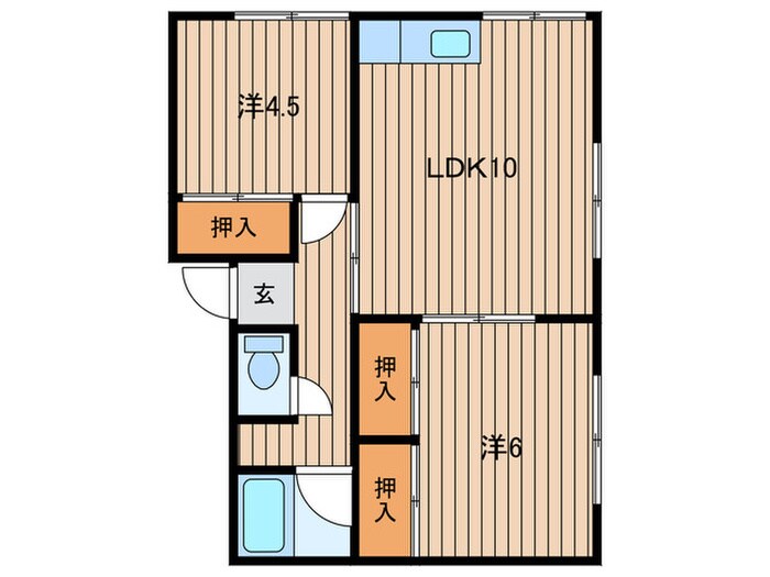 日下部アパートＢの物件間取画像