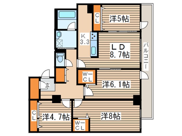 レジデンス709Ｃの物件間取画像