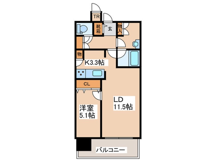 ONE札幌ｽﾃｰｼｮﾝﾀﾜｰ（2515）の物件間取画像