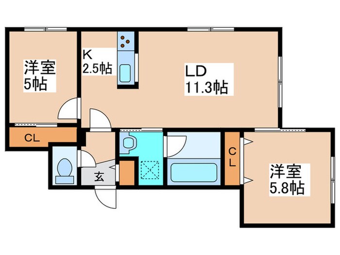 コローレ月寒東の物件間取画像