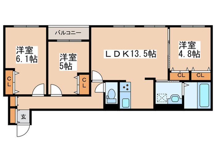 ZABO HILLS FUSHIMIの物件間取画像