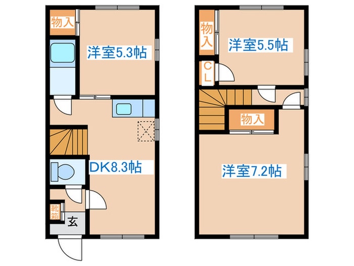 カーサN17B棟の物件間取画像