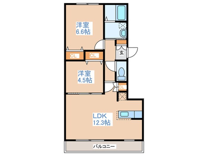 セントポーリアCHERIRの物件間取画像