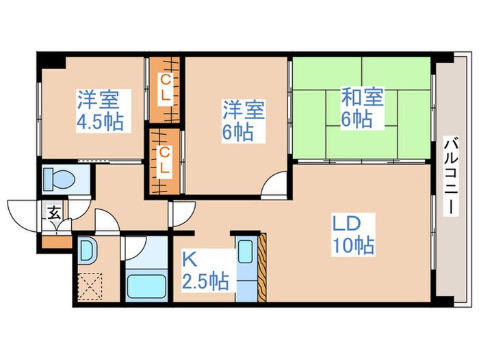 ロイヤルレインボー平岸の物件間取画像