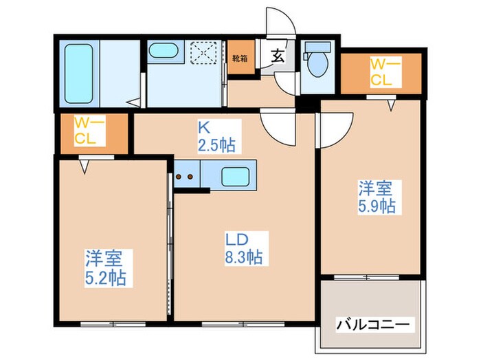 S-RESIDENCE二十四軒avelisの物件間取画像