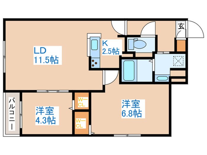 フォレスタ琴似の物件間取画像