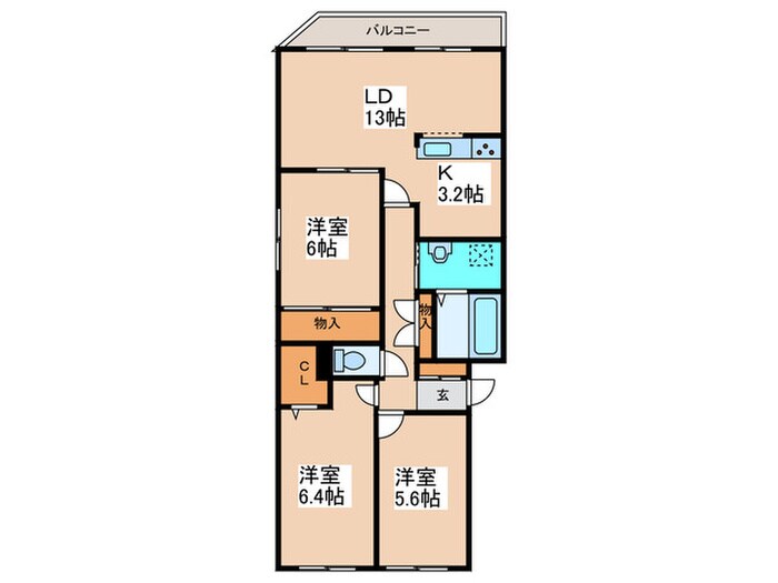 ヴィラローゼ福住の物件間取画像