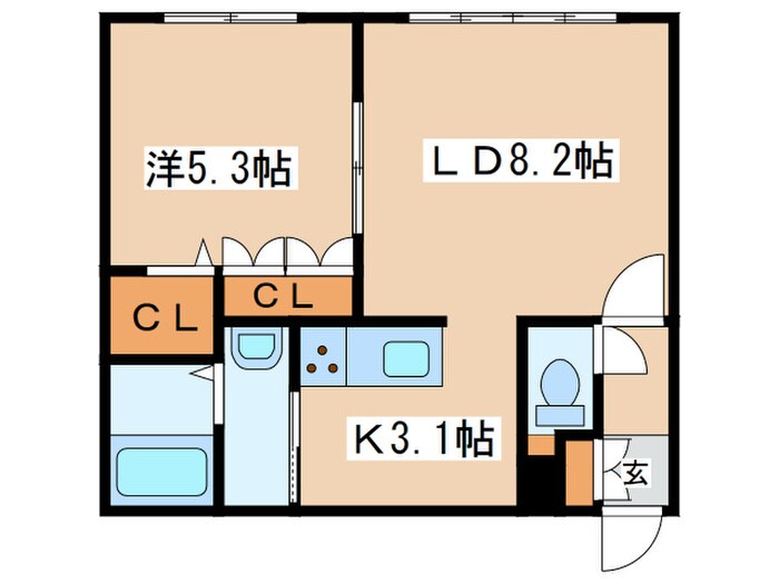 グランメ－ル本郷通６Ｂの物件間取画像