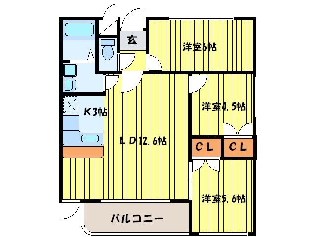 ドルチェ旭ヶ丘の物件間取画像