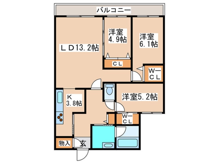 カレラ１１１３の物件間取画像