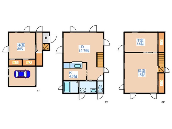 KヴィレッジJ棟の物件間取画像