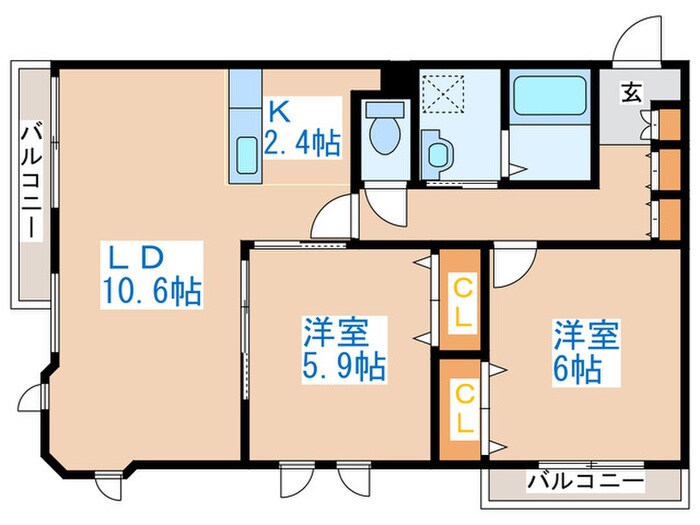 ノ－ブルコ－ト宮の沢の物件間取画像