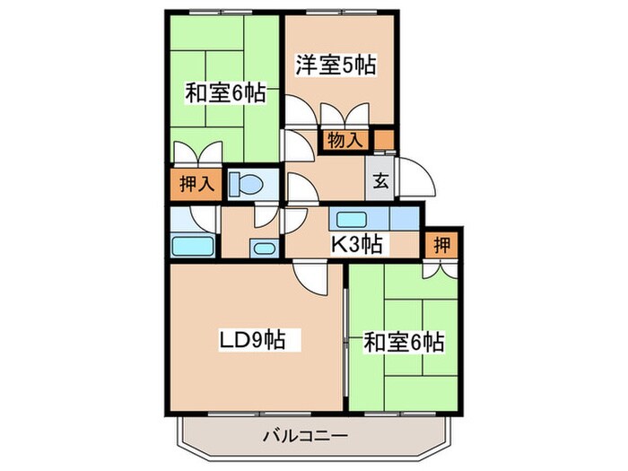 ロ－ヤルハイツ２６オ－ハタの物件間取画像