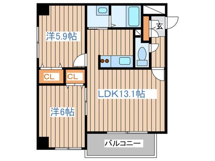 Ｎ６ウエスト１１・Ｍの物件間取画像