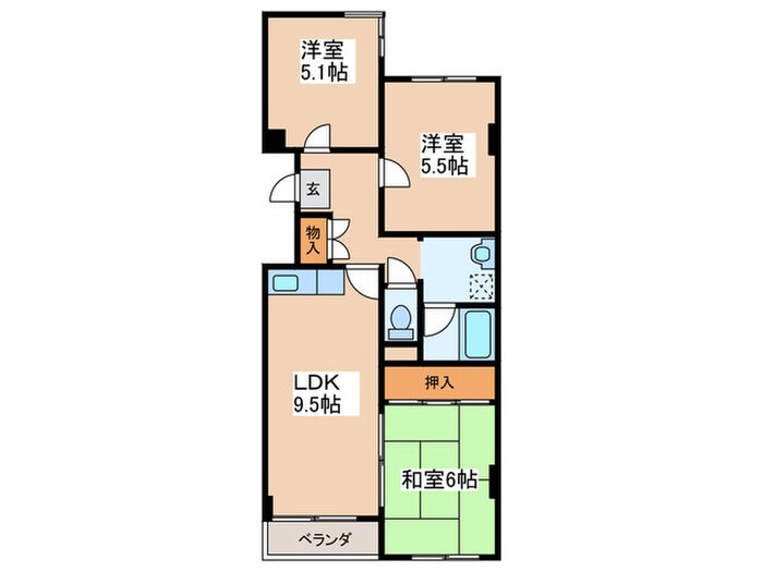 サンシティ３２の物件間取画像