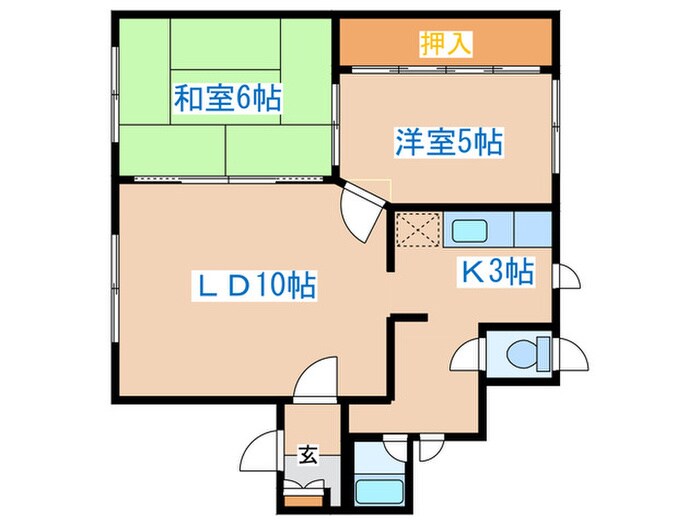 ひまわりハイツの物件間取画像