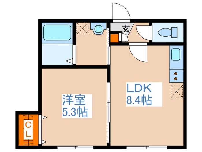 グロ－バル川沿の物件間取画像