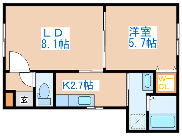 グランメール24軒1-6Aの物件間取画像