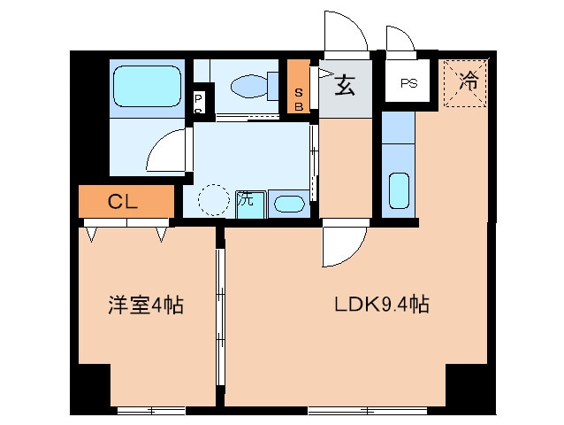 レガート東区役所前A棟の物件間取画像