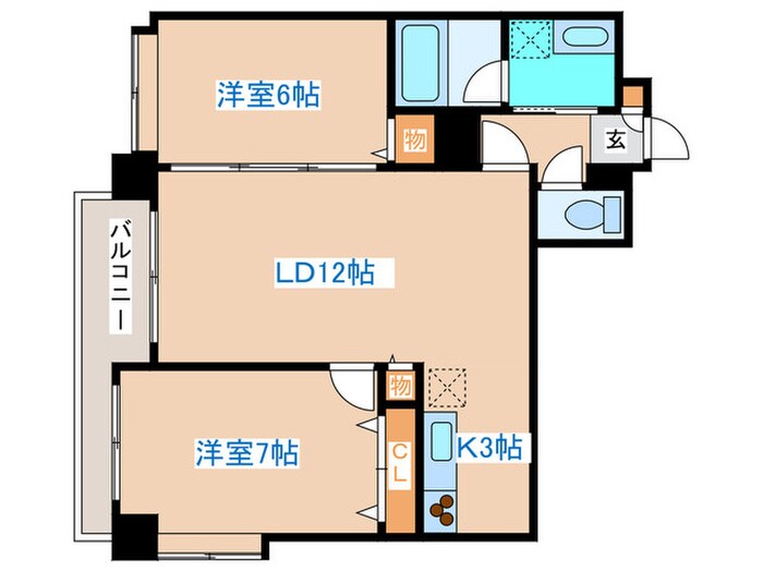 NOVA知事公館前の物件間取画像