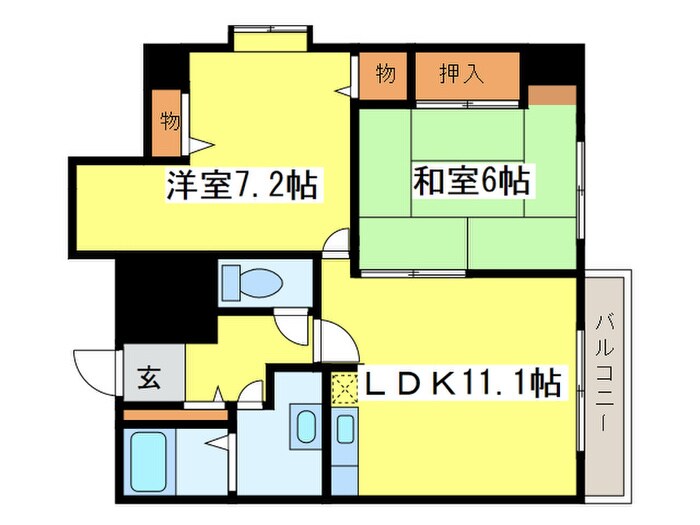 旭山シャトー桂和の物件間取画像