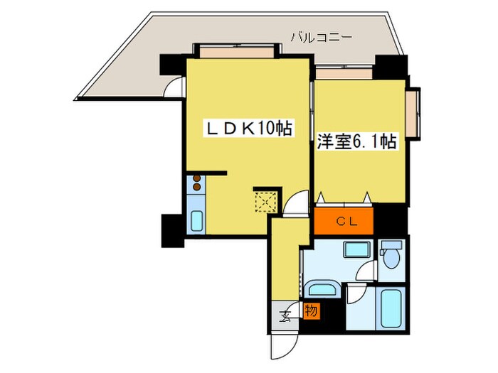 ｶﾞ-ﾃﾞﾝﾊｳｽ　ﾗ･ﾓ-ﾄﾞ北大前(901)の物件間取画像