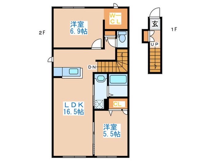 エスターテ西町の物件間取画像