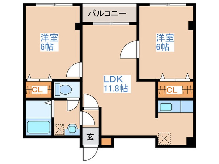 カルフ－ル麻生の物件間取画像