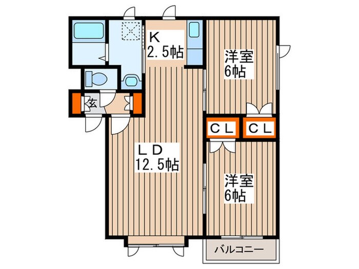 アパートメントユースⅢの物件間取画像