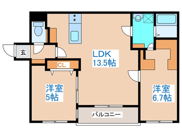 カレラ山鼻南の物件間取画像