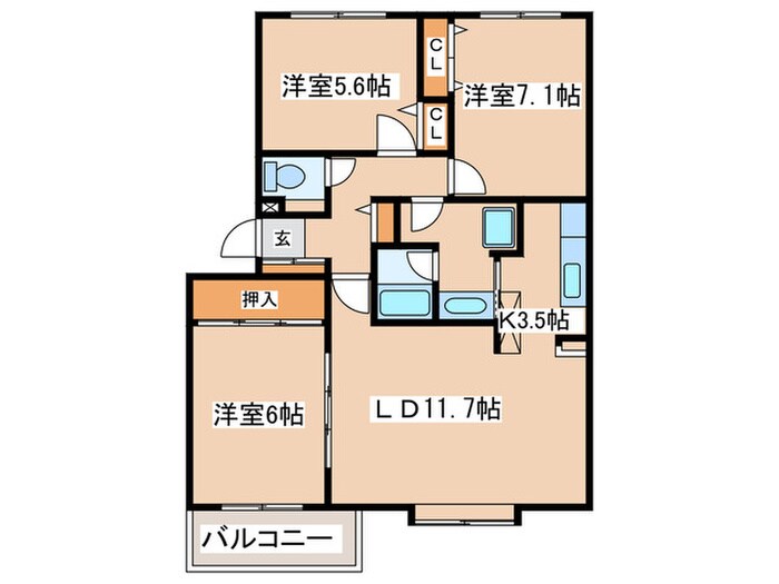 グランドヒルズ新札幌の物件間取画像