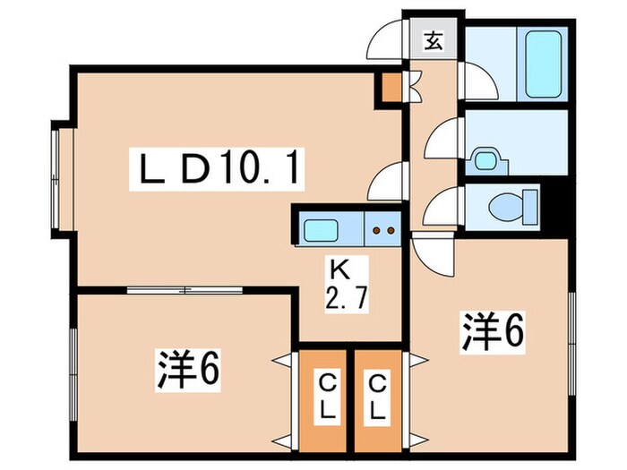 メゾンドゥーズの物件間取画像