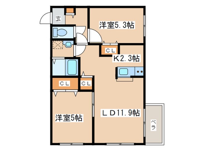 ブランシャール桑園の物件間取画像