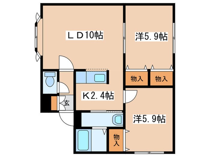 ルミエール美園Cの物件間取画像