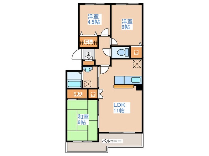 Riverside 中の島の物件間取画像