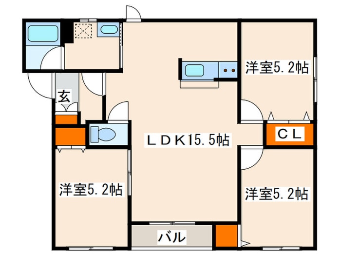 ﾌﾟﾛｽﾍﾟﾘﾃの物件間取画像