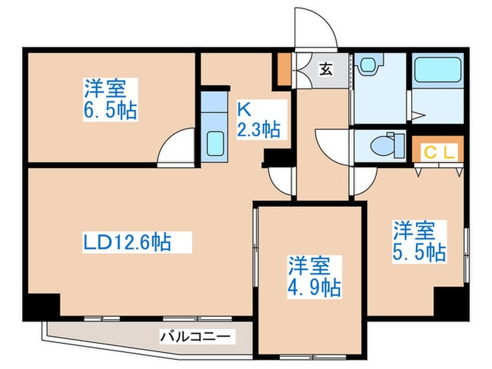 シャンティ発寒南の物件間取画像