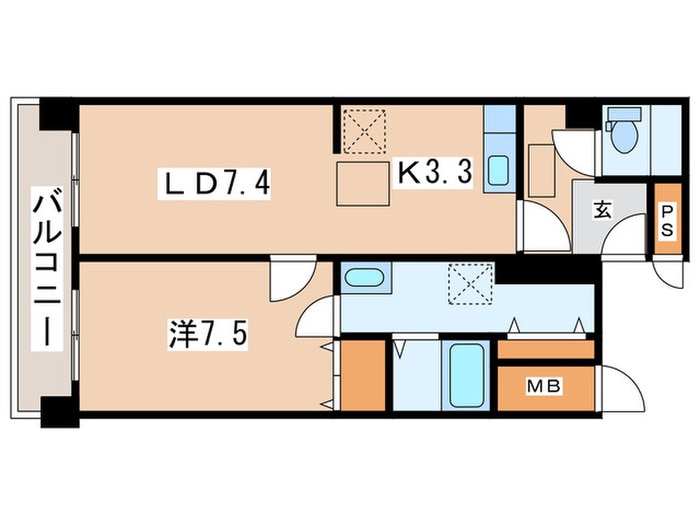 しんたくハイツ南大通の物件間取画像