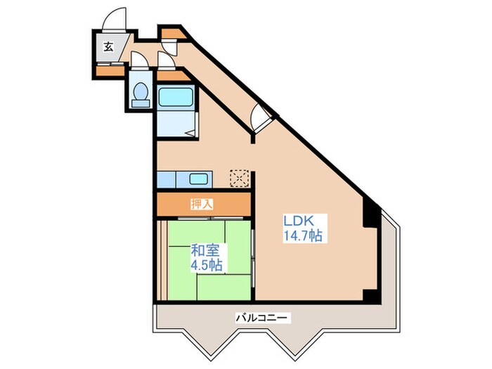 ア－ベインハウス中の島の物件間取画像